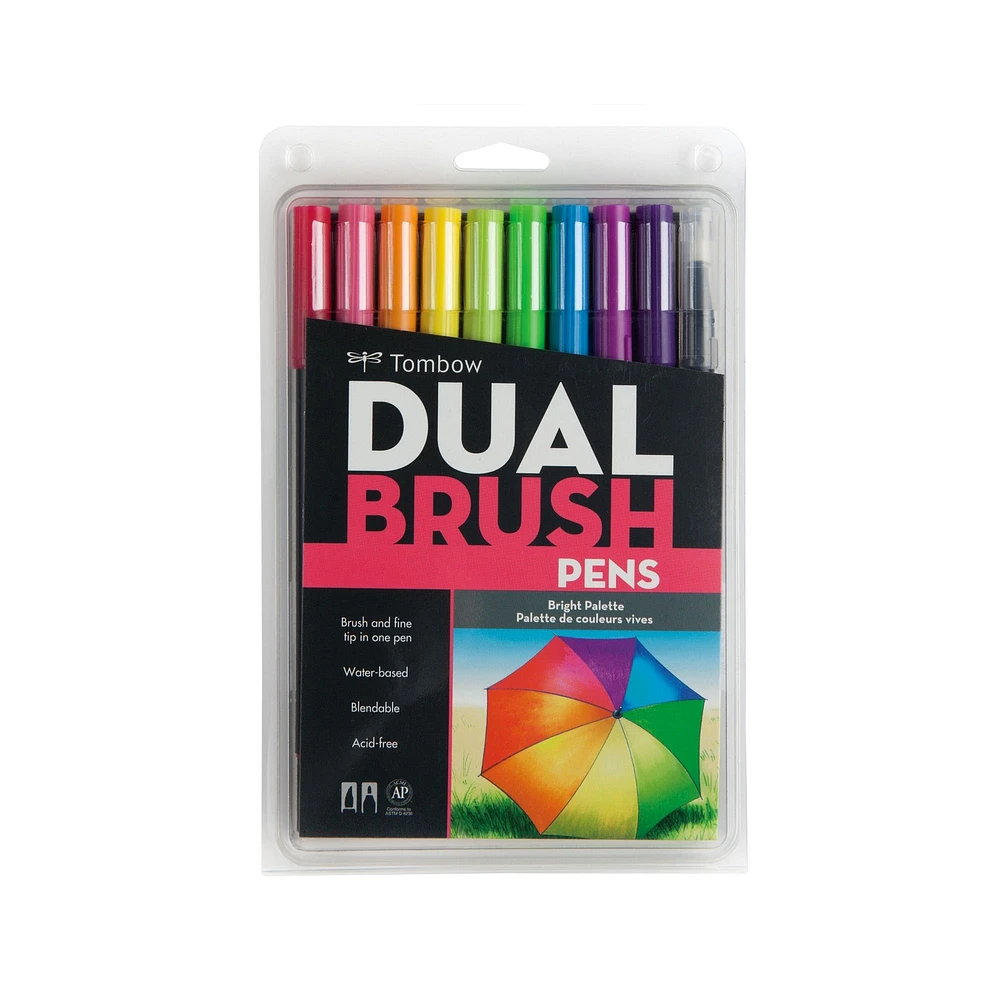 10-Pack Dual Brush Pens