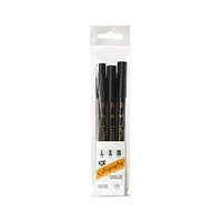 Pqt. de 3 marqueurs de calligraphie – noir, 3,5 mm