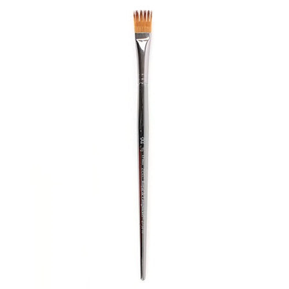 Short handle flat wisp paintbrush