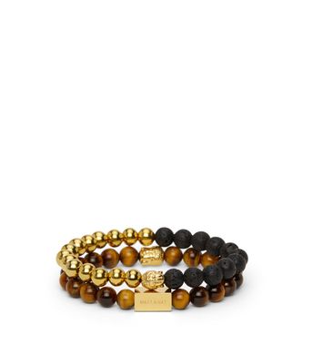 Matt & Nat Protective Buddha Stainless Steel Gold Bracelet , Black