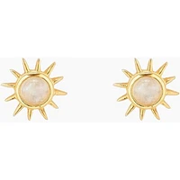 Pura Vida Moonstone Sunray Stud Earrings