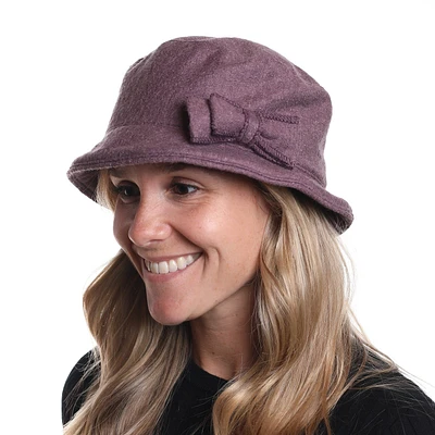 Boiled wool bucket hat with buckle