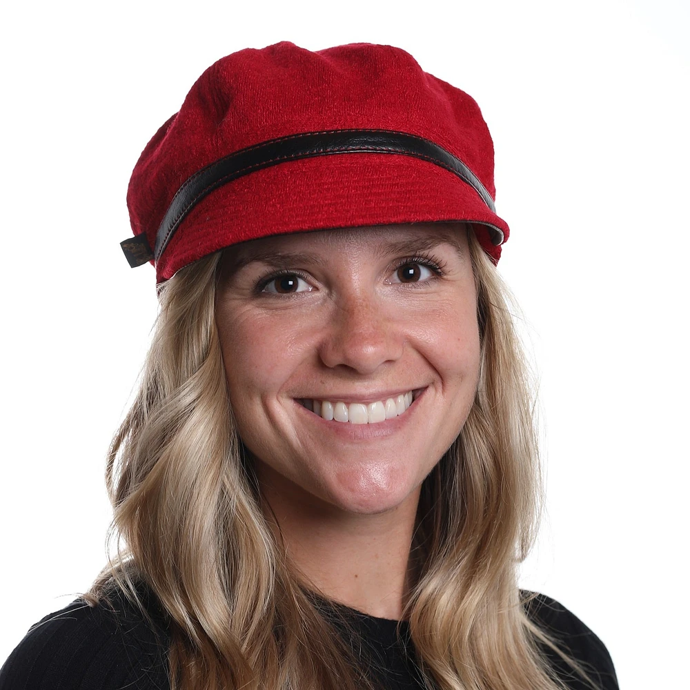Boiled wool and leather cap