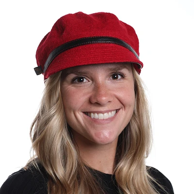 Boiled wool and leather cap