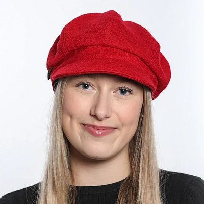 Boiled wool newsboy cap