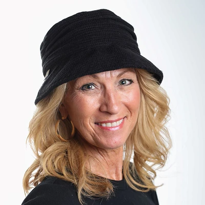 Waffle fabric cloche hat