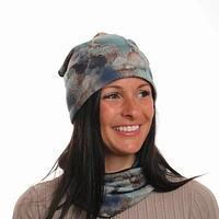 Tuque pendante à motif marbr