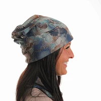 Tuque pendante à motif marbr