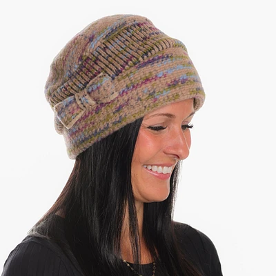 Wool knitted hat with buckle