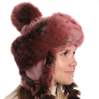 Hat with braids made from eco-responsible fur