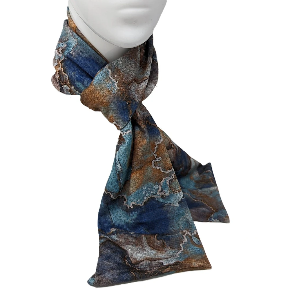 Foulard double à motif marbr