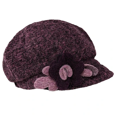 Wool cap with flower