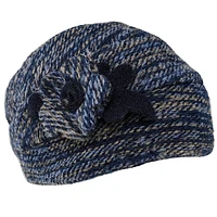 Wool beanie hat with flower
