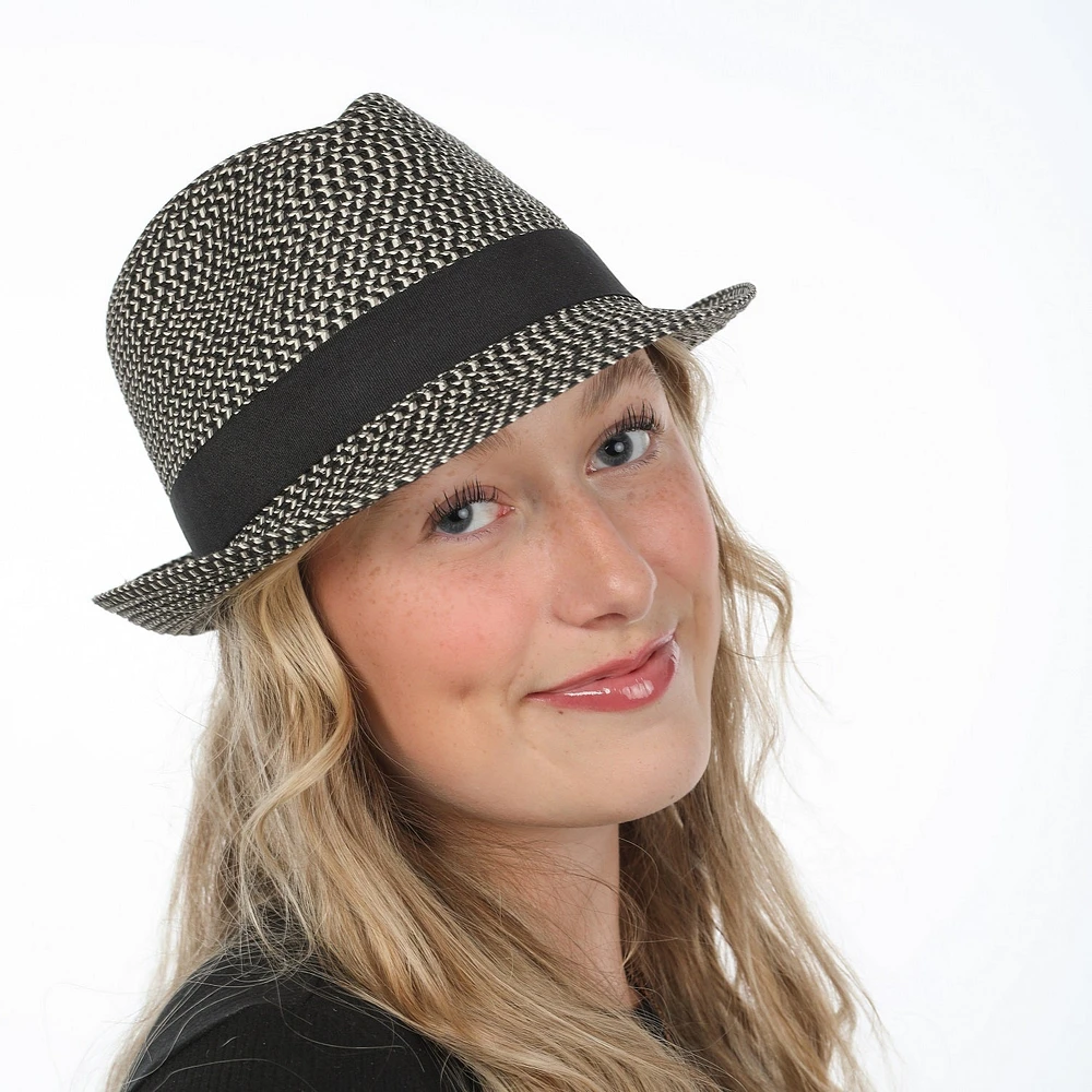 2-tone fedora hat and its ribbon
