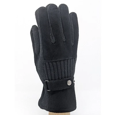 Suede and knit glove