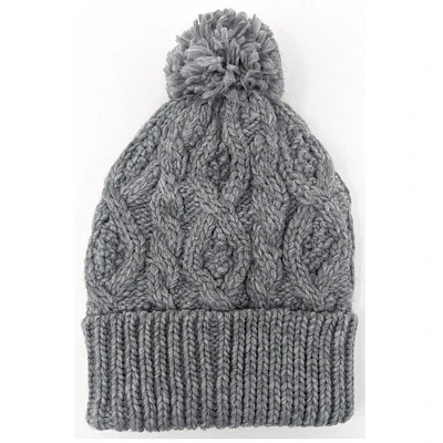 Cable knit beanie with pompom