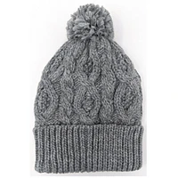 Cable knit beanie with pompom