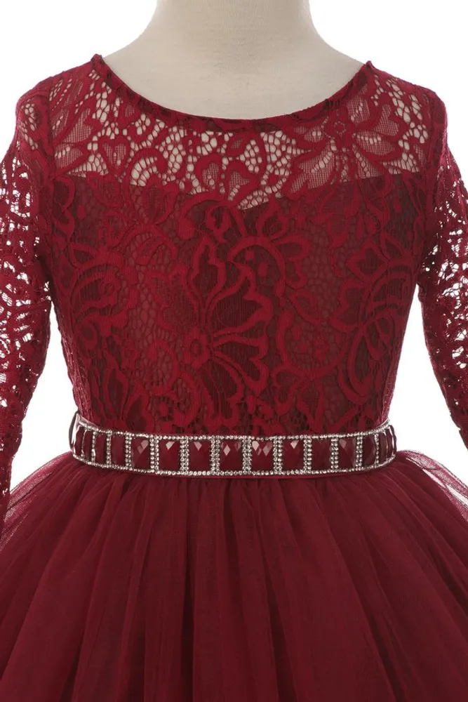 Couture Diamond design dress 3/4 lace sleeve