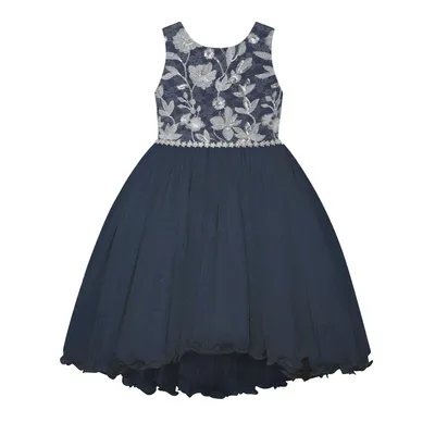 NavySilver Ruffle Dress