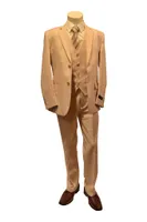 Ronaldo Light Tan Linen 5 pc Suit