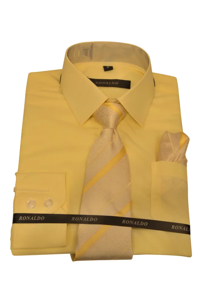 Ronaldo 3pc Soft Yellow Shirt Set