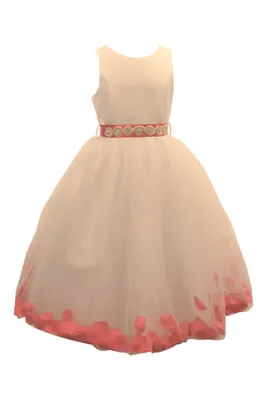 Ashley Dress with Petals and Diamond Crusted Ribbon