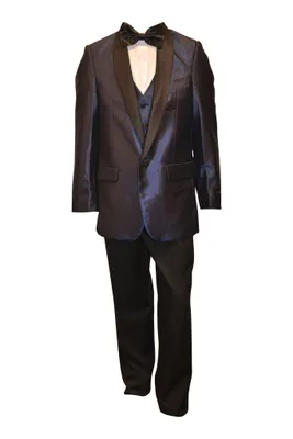 Ronaldo Shinny Satin Designer Skinny Tuxedo 5 pc Suit