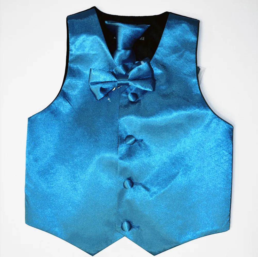 Soild Boys Tuxedo Vest Sets