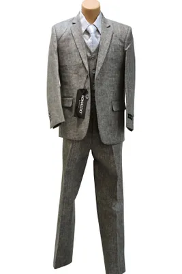Ronaldo Grey Linen 5 pc Suit