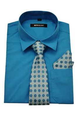 Ronaldo 3 pc Turquoise Shirt Set