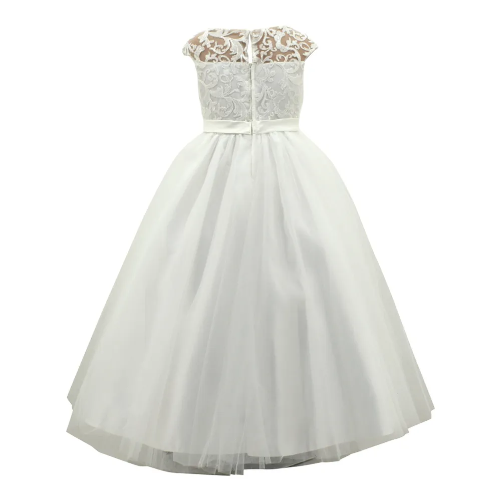 Paparazzi White Designer Flower Bud Bodice With Lace Cap Sleeve