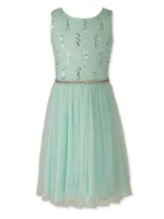 Designer Sequence Dress Spring Mint