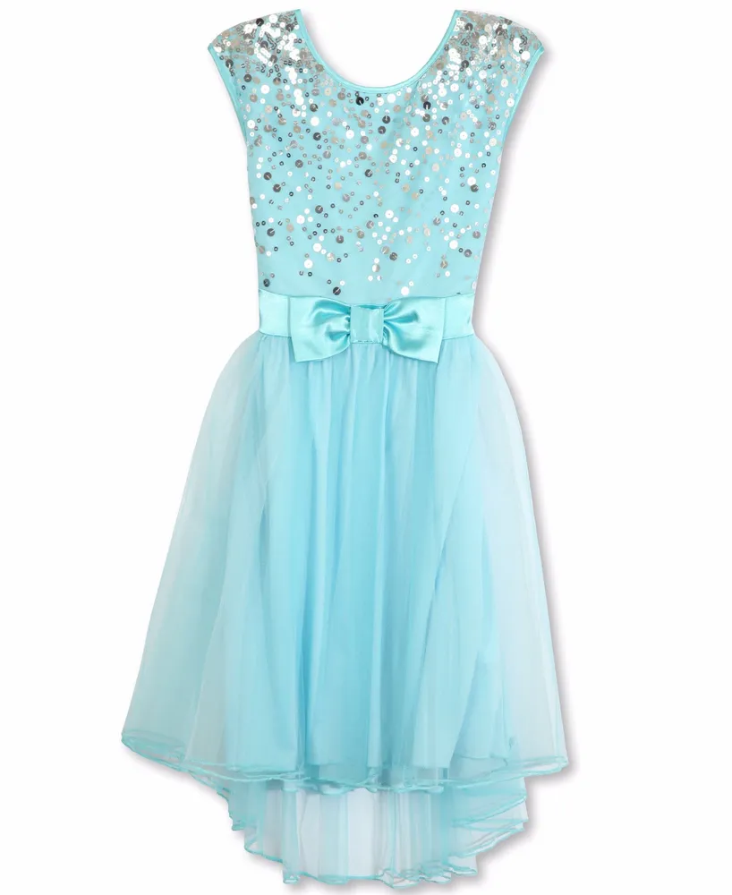 Designer Sequence Dress Sky Blue