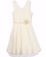 Designer Polka Dot Dress Ivory and Gold