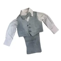 Paparazzi Sky Blue Linen Boys 4 pc Vest Set