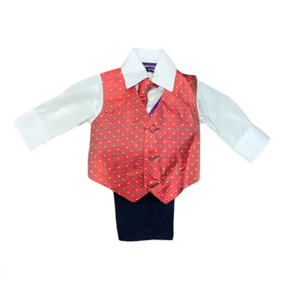 Paparazzi Red Blue Dot Boys 4 pc Vest Set