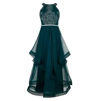 Forest Green and Silver Graduation Dress