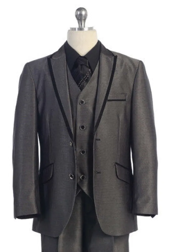 5 Piece Suit Silver with Black Trim