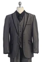 5 Piece Suit Silver with Black Trim