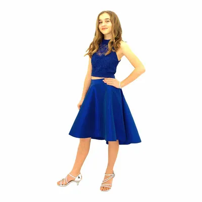 Paparazzi Couture 2 Piece Sequence High Low dress Royal Blue