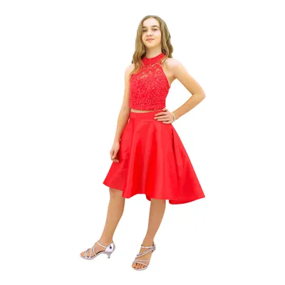 Paparazzi Couture 2 Piece Sequence High Low dress Coral