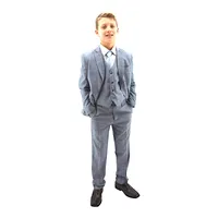 Designer Blue Plaid Double Breasted Boys Suit