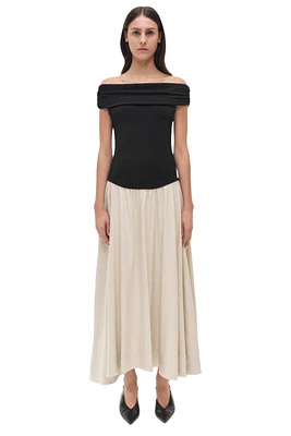 ADALINE OFF SHLDR MIDI DRESS