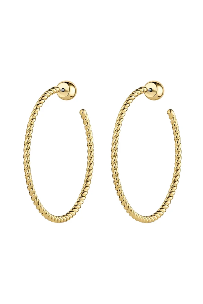 CREW HOOPS LG- GOLD