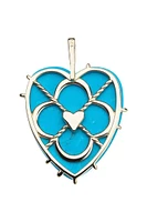 LOVE CARRY YOUR HEART TURQUOISE PENDANT- DRAWN LINK CHAIN