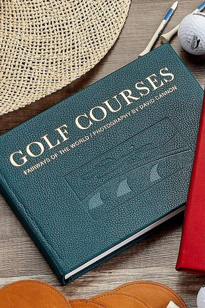 GOLF COURSES BOOK- GREEN LEATHER