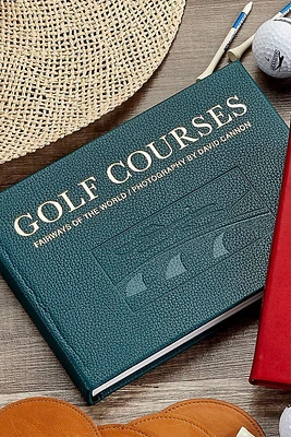 GOLF COURSES BOOK- GREEN LEATHER