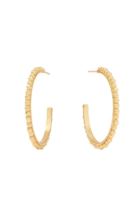 COLETTE BEAD HOOP MED- GOLD