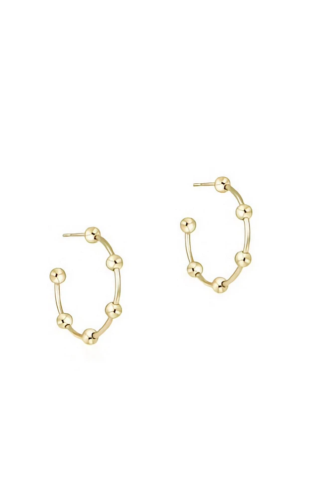 BEADED SIMPLICITY 1" HOOP- 4MM GOLD