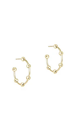 BEADED SIMPLICITY 1" HOOP- 4MM GOLD